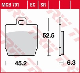 TRW ZF KLOCKI HAMULCOWE KH268 ECO ORGANIC YAMAHA NS 50 AEROX '13-, YQ 50 AEROX '97-'12,PRZÓD, YAMAHA EW 50 SLIDER '00-'06, MBK 3