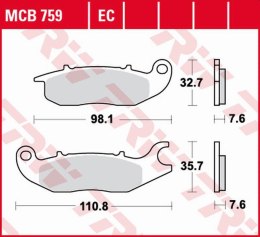 TRW ZF KLOCKI HAMULCOWE KH375 ECO ORGANIC HONDA CBF 125 '09-'16, CBR 125R '04-'17, Z 125 MONKEY '18-, RIEJU NKD 125 '08-'10, RS-