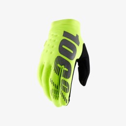 100 PROCENT RĘKAWICE CROSS/ENDURO BRISKER SOFTSHELL KOLOR ŻÓŁTY FLUO ROZMIAR M STARY KOD 10016-004-11