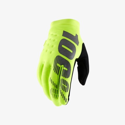 100 PROCENT RĘKAWICE CROSS/ENDURO BRISKER SOFTSHELL KOLOR ŻÓŁTY FLUO ROZMIAR M STARY KOD 10016-004-11