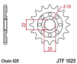 JT ZĘBATKA PRZEDNIA 2354 15 ROYAL ENFIELD HIMALAYAN 411 '16-'22, SCRAM 411 '22-'23, CINTINENTAL / INTERCEPTOR 650 '19-'22 (23541