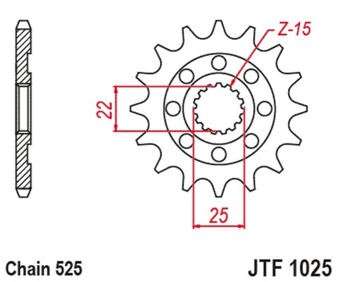 JT ZĘBATKA PRZEDNIA 2354 15 ROYAL ENFIELD HIMALAYAN 411 '16-'22, SCRAM 411 '22-'23, CINTINENTAL / INTERCEPTOR 650 '19-'22 (23541 JT ZĘBATKA PRZEDNIA 2354 15 ROYAL ENFIELD HIMALAYAN 411 '16-'22, SCRAM 411 '22-'23, CINTINENTAL / INTERCEPTOR 650 '19-'22 (23541