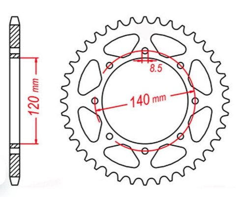 MTX PARTS ZĘBATKA TYLNA 491 44 KAWASAKI KLE 500 '91-'07 (JTR487.44) (ŁAŃC. 520) MTX PARTS ZĘBATKA TYLNA 491 44 KAWASAKI KLE 500 '91-'07 (JTR487.44) (ŁAŃC. 520)
