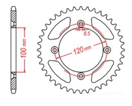 MTX PARTS ZĘBATKA TYLNA 798 48 SUZUKI RM 80/85, YAMAHA YZ 80/85 '93-'14 (JTR798.48) (ŁAŃC. 428)