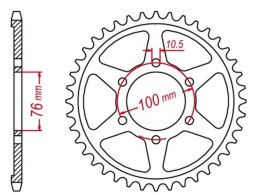 MTX PARTS ZĘBATKA TYLNA 816 42 SUZUKI GSXR1100, GSXR750 '92-'95 (JTR816.42) (ŁAŃC. 530) - ZAMIENNA Z 825 42