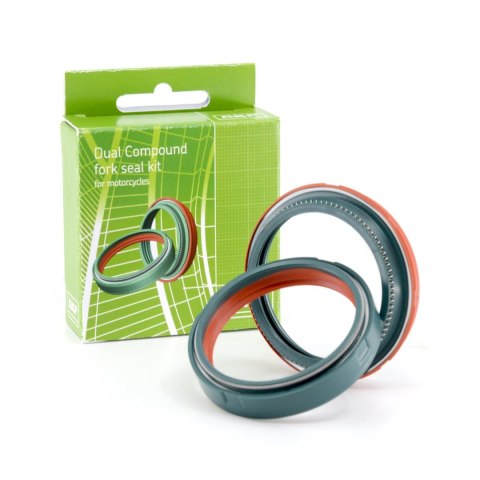 SKF ZESTAW (1 LAGA) USZCZELNIACZY PRZEDNIEGO ZAWIESZENIA (OLEJOWE I PYŁOWE) DUAL COMPOUND (DWUSKŁADNIKOWE) KAYABA AND OHLINS 48M