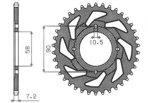SUNSTAR ZĘBATKA TYLNA 269 42 HONDA CG 125 '02-'05, CM 125 '82-'97, CB 125T '82-'88, DAELIM VC 125 '96-'99 (JTR269.42) (ŁAŃC. 428 SUNSTAR ZĘBATKA TYLNA 269 42 HONDA CG 125 '02-'05, CM 125 '82-'97, CB 125T '82-'88, DAELIM VC 125 '96-'99 (JTR269.42) (ŁAŃC. 428