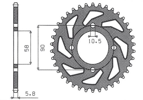 SUNSTAR ZĘBATKA TYLNA 279 39 HONDA XL 125V VARADERO '01-'13, KTM 200 DUKE '12-'14, 125 DUKE '11-'13 (JTR273.39) (ŁAŃC. 520) (279 SUNSTAR ZĘBATKA TYLNA 279 39 HONDA XL 125V VARADERO '01-'13, KTM 200 DUKE '12-'14, 125 DUKE '11-'13 (JTR273.39) (ŁAŃC. 520) (279
