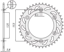 SUNSTAR ZĘBATKA TYLNA 289 45 HONDA CR/CRF '83-'25 (JTR210.45) (ŁAŃC. 520) (28945JT)