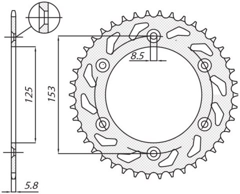 SUNSTAR ZĘBATKA TYLNA 289 45 HONDA CR/CRF '83-'25 (JTR210.45) (ŁAŃC. 520) (28945JT) SUNSTAR ZĘBATKA TYLNA 289 45 HONDA CR/CRF '83-'25 (JTR210.45) (ŁAŃC. 520) (28945JT)
