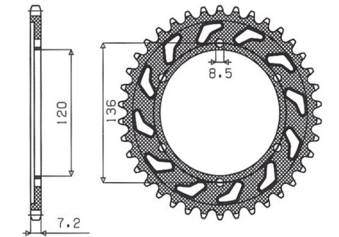 SUNSTAR ZĘBATKA TYLNA 4324 57 YAMAHA TDR 125 '93-'99 (JTR1847.57) (ŁAŃC. 428) (432457JT) SUNSTAR ZĘBATKA TYLNA 4324 57 YAMAHA TDR 125 '93-'99 (JTR1847.57) (ŁAŃC. 428) (432457JT)