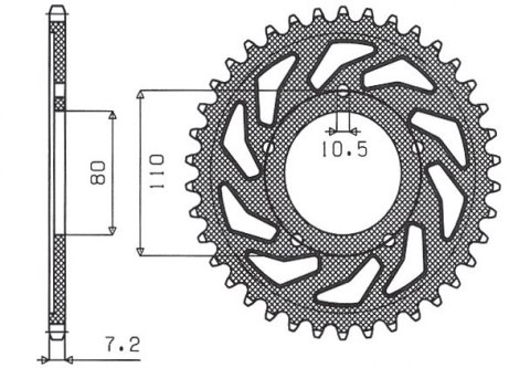 SUNSTAR ZĘBATKA TYLNA 4350 44 HONDA VT 600C SHADOW '90-'07 (JTR1332.44) (ŁAŃC. 525) (435044JT) SUNSTAR ZĘBATKA TYLNA 4350 44 HONDA VT 600C SHADOW '90-'07 (JTR1332.44) (ŁAŃC. 525) (435044JT)