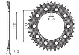 SUNSTAR ZĘBATKA TYLNA 4357 41 HONDA VT750C '98-'07, CBF 500 '04-'08 (PC39) (JTR1304.41) (ŁAŃC. 525) (435741JT)