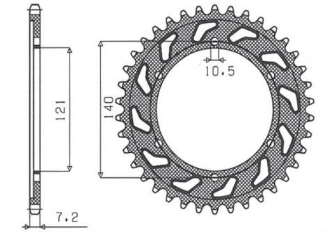 SUNSTAR ZĘBATKA TYLNA 4433 45 CAGIVA 650 RAPTOR 01-07 (ŁAŃC. 525) (443345JT) SUNSTAR ZĘBATKA TYLNA 4433 45 CAGIVA 650 RAPTOR 01-07 (ŁAŃC. 525) (443345JT)