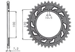 SUNSTAR ZĘBATKA TYLNA 4447 41 / 4363 41 APRILIA RSV 1000 04-15, TUONO 1000 06-10, MANA 850 (08-16) (JTR702.41) (JTR713.41) (ŁAŃC