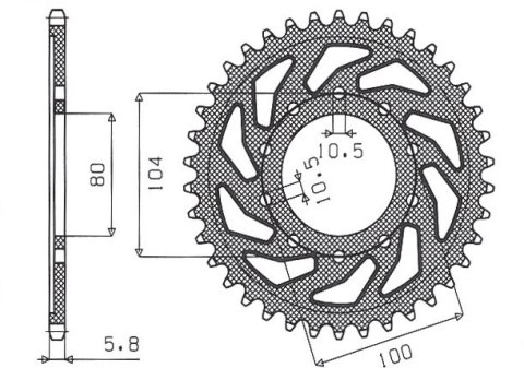 SUNSTAR ZĘBATKA TYLNA 478 44 KAWASAKI ZX6R (05-17), Z750 (JTR478.44) (ŁAŃC. 520) (47844JT) SUNSTAR ZĘBATKA TYLNA 478 44 KAWASAKI ZX6R (05-17), Z750 (JTR478.44) (ŁAŃC. 520) (47844JT)