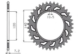 SUNSTAR ZĘBATKA TYLNA 5301 39 KAWASAKI ZR 750 ZEPHYR 91-99,W 650 99-06 (JTR498.39) (ŁAŃC. 525) (530139JT)