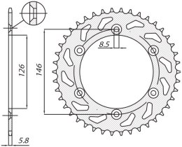 SUNSTAR ZĘBATKA TYLNA 808 47 SUZUKI DRZ 400 '00-'24 (JTR808.47) (ŁAŃC. 520) (80847JT)