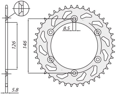 SUNSTAR ZĘBATKA TYLNA 808 47 SUZUKI DRZ 400 '00-'24 (JTR808.47) (ŁAŃC. 520) (80847JT) SUNSTAR ZĘBATKA TYLNA 808 47 SUZUKI DRZ 400 '00-'24 (JTR808.47) (ŁAŃC. 520) (80847JT)