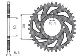 SUNSTAR ZĘBATKA TYLNA 819 41 SUZUKI GZ 250 MARAUDER (99-10), GN 250 (82-99) (JTR819/2.41) (ŁAŃC. 520) (81941JT)