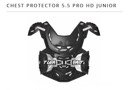LEATT OSŁONA KLATKI PIERSIOWEJ (BUZER) CHEST PROTECTOR 5.5 PRO HD JUNIOR (DZIECIĘCA) KOLOR CZARNY/BIAŁY LEATT OSŁONA KLATKI PIERSIOWEJ (BUZER) CHEST PROTECTOR 5.5 PRO HD JUNIOR (DZIECIĘCA) KOLOR CZARNY/BIAŁY