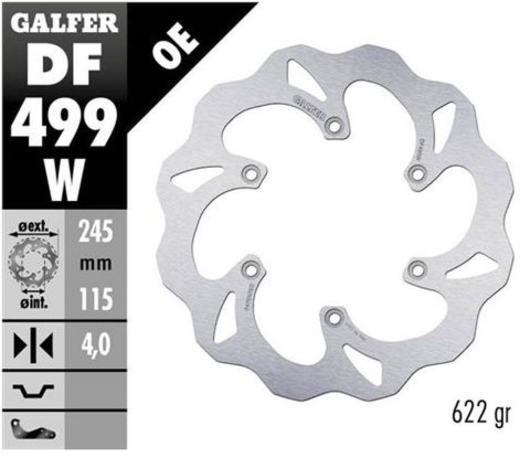 GALFER TARCZA HAMULCOWA TYŁ YAMAHA YZ 125/250 '02-'17, YZF/WRF 250/426/450 '02-'15 WAVE (245X115X4MM) GALFER TARCZA HAMULCOWA TYŁ YAMAHA YZ 125/250 '02-'17, YZF/WRF 250/426/450 '02-'15 WAVE (245X115X4MM)