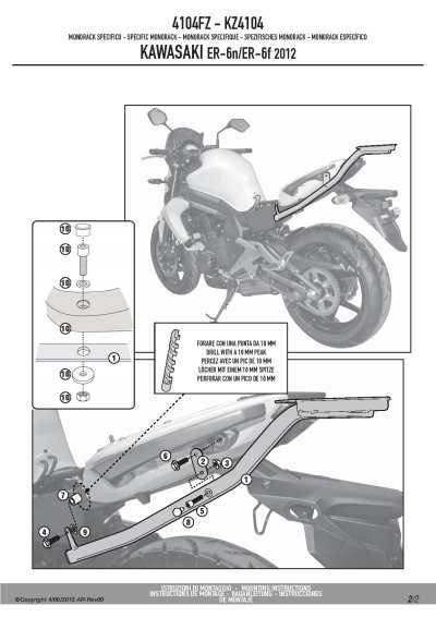 KAPPA STELAŻ KUFRA CENTRALNEGO KAWASAKI ER-6N / ER-6F 650 (12-15) ( BEZ PŁYTY ) KAPPA STELAŻ KUFRA CENTRALNEGO KAWASAKI ER-6N / ER-6F 650 (12-15) ( BEZ PŁYTY )