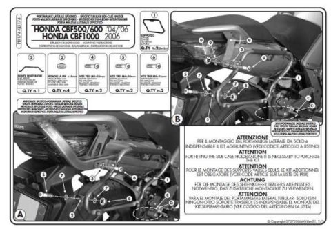 KAPPA STELAŻ KUFRÓW BOCZNYCH MONOKEY SIDE HONDA CBF 500/600/1000 - TYLKO POD KUFRY K33N K'ROAD KAPPA STELAŻ KUFRÓW BOCZNYCH MONOKEY SIDE HONDA CBF 500/600/1000 - TYLKO POD KUFRY K33N K'ROAD