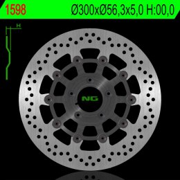 NG TARCZA HAMULCOWA PRZÓD HARLEY DAVIDSON 883/1200/1450/1584/1690/1745/1800/1869/1923 (PŁYWAJĄCA) (300X56,3X5MM) (5X8,5MM)