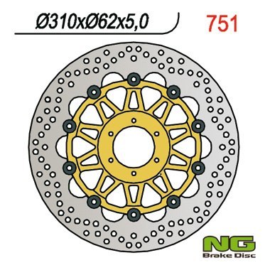 NG TARCZA HAMULCOWA PRZÓD HONDA CBR 900 98-99 (310x62x5) (6X6,5MM) PŁYWAJĄCA NG TARCZA HAMULCOWA PRZÓD HONDA CBR 900 98-99 (310x62x5) (6X6,5MM) PŁYWAJĄCA