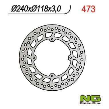 NG TARCZA HAMULCOWA PRZÓD HONDA CR 125/250/500 '84-'94, XR 250/400/600R (240x118x3) (4X6,5MM) NG TARCZA HAMULCOWA PRZÓD HONDA CR 125/250/500 '84-'94, XR 250/400/600R (240x118x3) (4X6,5MM)