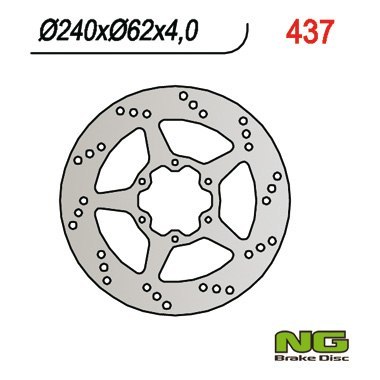 NG TARCZA HAMULCOWA PRZÓD HONDA CRM 125 90-99 (240x62x4) (6x10,5mm) NG TARCZA HAMULCOWA PRZÓD HONDA CRM 125 90-99 (240x62x4) (6x10,5mm)