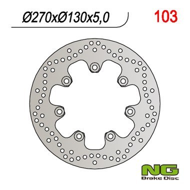 NG TARCZA HAMULCOWA PRZÓD KAWASAKI EN 500 '90-'93 (270X130X5) (7X10,5MM) NG TARCZA HAMULCOWA PRZÓD KAWASAKI EN 500 '90-'93 (270X130X5) (7X10,5MM)