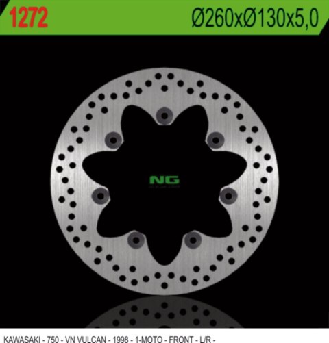 NG TARCZA HAMULCOWA PRZÓD KAWASAKI VN750 VULCAN (260X130X5MM) 7 OTWORÓW ŚR.10,5 NG TARCZA HAMULCOWA PRZÓD KAWASAKI VN750 VULCAN (260X130X5MM) 7 OTWORÓW ŚR.10,5