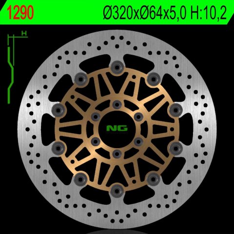 NG TARCZA HAMULCOWA PRZÓD MOTO GUZZI NORGE 1200 '06-16 (320X64X5,0MM) (6X8,5MM) PŁYWAJĄCA NG TARCZA HAMULCOWA PRZÓD MOTO GUZZI NORGE 1200 '06-16 (320X64X5,0MM) (6X8,5MM) PŁYWAJĄCA