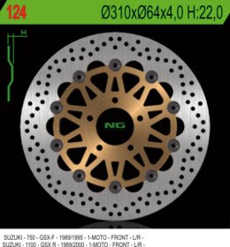 NG TARCZA HAMULCOWA PRZÓD SUZUKI GSXR 1100 '89-'00, GSXR 750 '89-'95 (310X64X4)