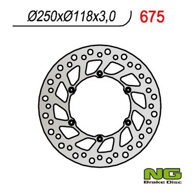 NG TARCZA HAMULCOWA PRZÓD SUZUKI RM/RMZ 250/DRZ, YAMAHA YZ/YZF/WR 02-19 (250X118X3) (6X6,5MM) - ZASTĘPUJE NG854 NG TARCZA HAMULCOWA PRZÓD SUZUKI RM/RMZ 250/DRZ, YAMAHA YZ/YZF/WR 02-19 (250X118X3) (6X6,5MM) - ZASTĘPUJE NG854