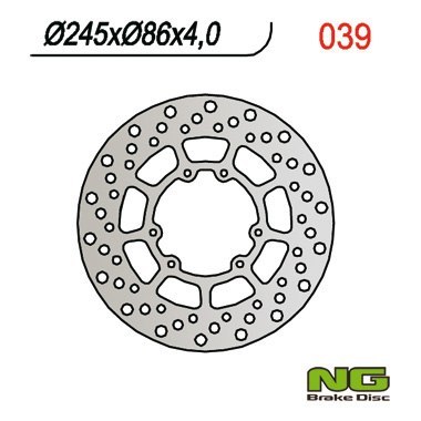 NG TARCZA HAMULCOWA PRZÓD YAMAHA XT/XTX 250 '08-21, XT 350 '90-00, YZ 125/250 '89-'91 (245X86X4) (6X6,5MM) NG TARCZA HAMULCOWA PRZÓD YAMAHA XT/XTX 250 '08-21, XT 350 '90-00, YZ 125/250 '89-'91 (245X86X4) (6X6,5MM)