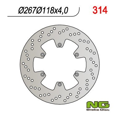 NG TARCZA HAMULCOWA PRZÓD YAMAHA TT 600R (98-07) (267x118x4) (TTR600, TT600) NG TARCZA HAMULCOWA PRZÓD YAMAHA TT 600R (98-07) (267x118x4) (TTR600, TT600)