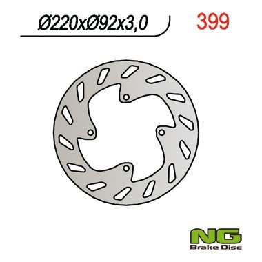 NG TARCZA HAMULCOWA PRZÓD YAMAHA TTR 125 00-03, TTR R LWE/LEM '18-'21, DT 50LC 98- (220x92x3) NG TARCZA HAMULCOWA PRZÓD YAMAHA TTR 125 00-03, TTR R LWE/LEM '18-'21, DT 50LC 98- (220x92x3)