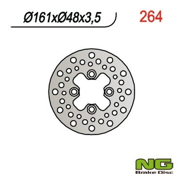 NG TARCZA HAMULCOWA PRZÓD YAMAHA YFM 125/250/350/600/650/700, YFZ 350/450 87-15, YFS 200 BLASTER 88-07 (161X48X3,5) NG TARCZA HAMULCOWA PRZÓD YAMAHA YFM 125/250/350/600/650/700, YFZ 350/450 87-15, YFS 200 BLASTER 88-07 (161X48X3,5)