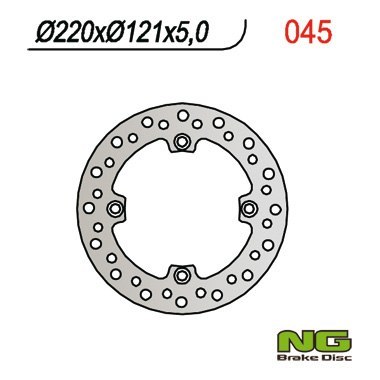 NG TARCZA HAMULCOWA TYŁ HONDA CR 125/250/500 '89-'97, CRE 250SM '89-96, (220X121X5MM) (4X10,5MM) NG TARCZA HAMULCOWA TYŁ HONDA CR 125/250/500 '89-'97, CRE 250SM '89-96, (220X121X5MM) (4X10,5MM)