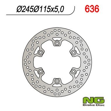 NG TARCZA HAMULCOWA TYŁ YAMAHA FZS/ FZR/ XJ600/ XT660/YZF 600 THUNDERCAT (245x115x5) (6X8,5MM) NG TARCZA HAMULCOWA TYŁ YAMAHA FZS/ FZR/ XJ600/ XT660/YZF 600 THUNDERCAT (245x115x5) (6X8,5MM)