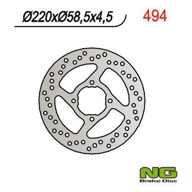 NG TARCZA HAMULCOWA TYŁ YAMAHAYFS 200 BLASTER '88-'07, KODIAK 400/450, RAPTOR 660 '01'-05, BANSHEE (220x58x4) (4X8,5MM) NG TARCZA HAMULCOWA TYŁ YAMAHAYFS 200 BLASTER '88-'07, KODIAK 400/450, RAPTOR 660 '01'-05, BANSHEE (220x58x4) (4X8,5MM)