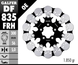 GALFER TARCZA HAMULCOWA PRZÓD HARLEY-DAVIDSON (300X56X5) PŁYWAJĄCA SKULL (WZÓR CZASZKI)