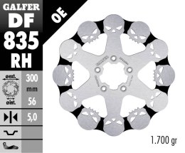 GALFER TARCZA HAMULCOWA PRZÓD HARLEY-DAVIDSON (300X56X5) SKULL (WZÓR CZASZKI)