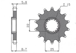 SUNSTAR ZĘBATKA PRZEDNIA 1248 14 KTM SX/EXC '91-'25 (JTF1901.14) (ŁAŃC. 520) (124814JT)