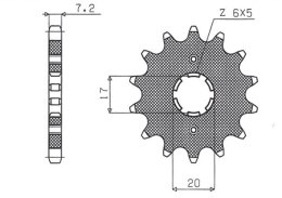 SUNSTAR ZĘBATKA PRZEDNIA 2037 17 HONDA XLR 125 CBR 125 (+2), CLR 125 (JTF1264.17) (ŁAŃC. 428) (203717JT)