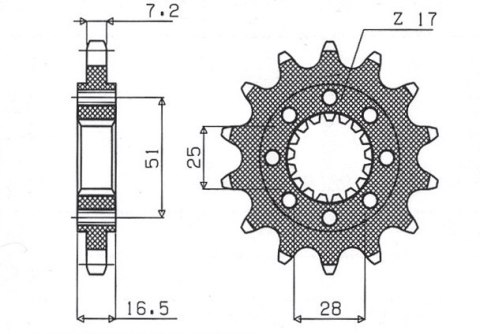 SUNSTAR ZĘBATKA PRZEDNIA 2147 17 KTM 950/990/1190 '06-'13 (JTF1904.17) (ŁAŃC. 525) (214717JT) SUNSTAR ZĘBATKA PRZEDNIA 2147 17 KTM 950/990/1190 '06-'13 (JTF1904.17) (ŁAŃC. 525) (214717JT)