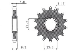 SUNSTAR ZĘBATKA PRZEDNIA 342 14 HONDA CR 250 '88-'07, CRF 450 '02-'25, TRX 450/700, CRF 250R '22-'25 (JTF284.14)* (ŁAŃC. 520) (3